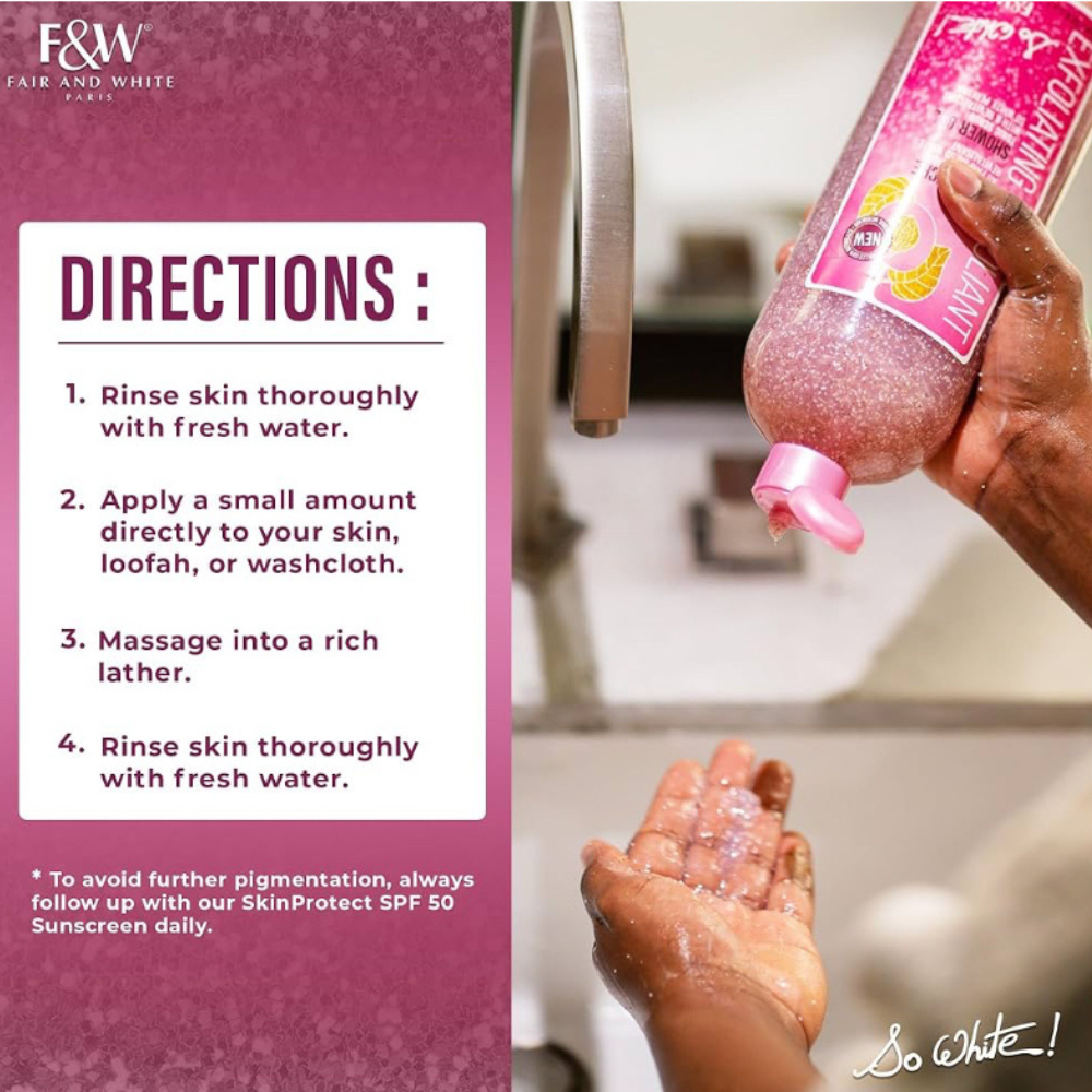 Fair & White so White Exfoliating Shower Gel/Tonic Scrub 940ml